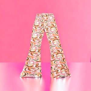 Onzie Flare Pant Retro Pink Print